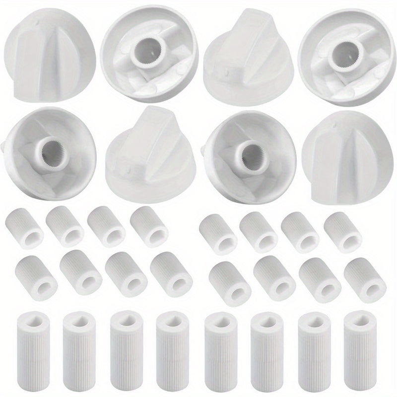 8 perillas de control de plástico con 24 adaptadores de eje, reemplazo universal para horno/estufa/estufa - Amplia compatibilidad