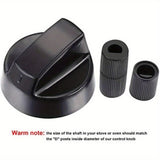 Juego de 4 Pomos de Control Negros con 12 Adaptadores para Horno, Estufa y Cocina - Piezas de Repuesto de Fácil Instalación