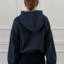 Dazy sudadera con capucha casual con forro polar de unicolor, de corte holgado, unisex