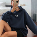 Dazy sudadera con capucha casual con forro polar de unicolor, de corte holgado, unisex
