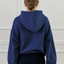 Dazy sudadera con capucha casual con forro polar de unicolor, de corte holgado, unisex