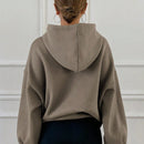 Dazy sudadera con capucha casual con forro polar de unicolor, de corte holgado, unisex