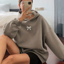 Dazy sudadera con capucha casual con forro polar de unicolor, de corte holgado, unisex