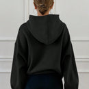 Dazy sudadera con capucha casual con forro polar de unicolor, de corte holgado, unisex