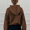 Dazy sudadera con capucha casual con forro polar de unicolor, de corte holgado, unisex