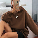 Dazy sudadera con capucha casual con forro polar de unicolor, de corte holgado, unisex