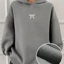 Dazy sudadera con capucha casual con forro polar de unicolor, de corte holgado, unisex