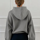 Dazy sudadera con capucha casual con forro polar de unicolor, de corte holgado, unisex