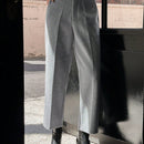 Dazy pantalones rectos de tobillo de mezcla de lana con bolsillos para mujer, uso casual/oficina