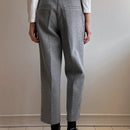Dazy pantalones rectos de tobillo de mezcla de lana con bolsillos para mujer, uso casual/oficina