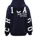 Ezwear sudadera con capucha informal para mujer con estampado de letras, para otono/invierno