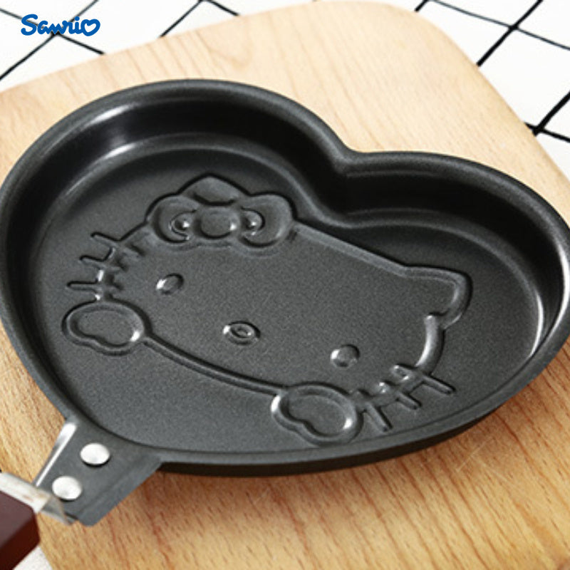 Sartén mini antiadherente de Sanrio para for hello kitty - Diseño de dibujos animados lindo, perfecto para huevos, panqueques y desayuno, ideal para uso en la cocina del hogar, esenciales de la cocina | Utensilios de cocina juguetones | Cocina duradera