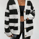Essnce nueva moda sueter de lana de imitacion de vison con rayas para mujer, otono/invierno