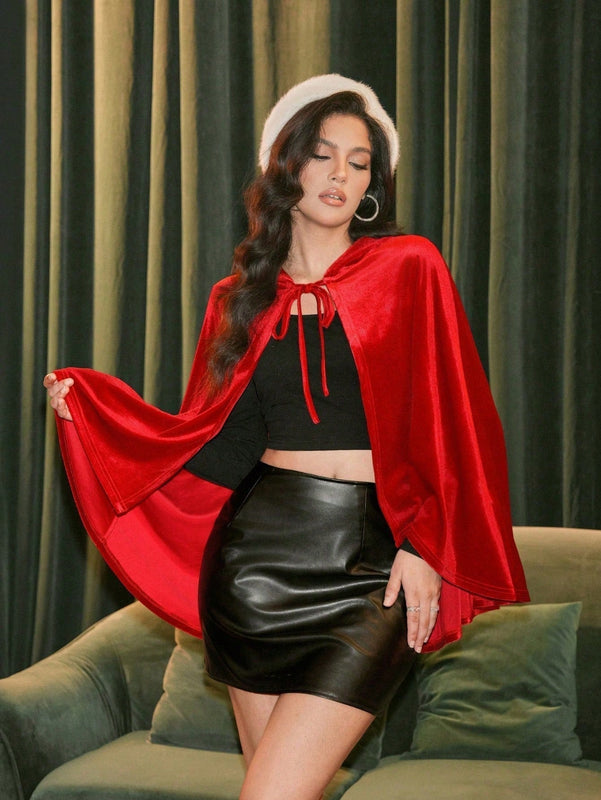 Foxxy capa con capucha de terciopelo navidena