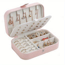 1pc Caja de Joyería Portátil de Doble Capa de Lujo - Estuche con Cierre Seguro y Forro Suave - Organiza y Exhibe Aretes, Collares, Anillos y Más - Organizador Moderno para Hogar u Oficina