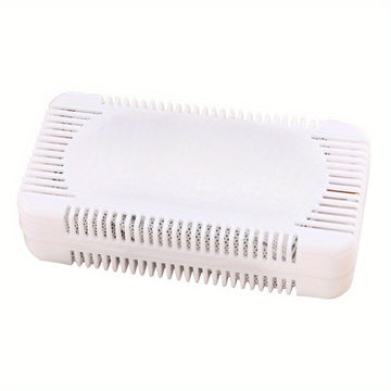 Desodorante de carbón activado natural y sin fragancia - Contenedor rectangular de plástico con tapa plegable, perfecto para congeladores, refrigeradores, cajas de almuerzo y más - Reutilizable, sellado en vacío, eliminación de olores | Estética moderna