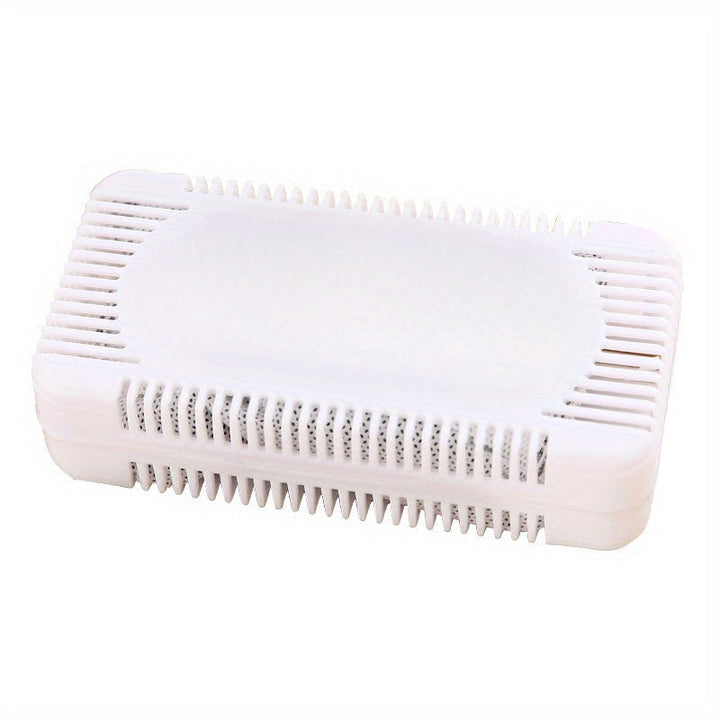 Desodorante de carbón activado natural y sin fragancia - Contenedor rectangular de plástico con tapa plegable, perfecto para congeladores, refrigeradores, cajas de almuerzo y más - Reutilizable, sellado en vacío, eliminación de olores | Estética moderna