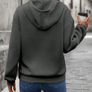 Lune sudadera con capucha casual y holgada para mujer con grafico de letra 3d
