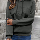 Lune sudadera con capucha casual y holgada para mujer con grafico de letra 3d