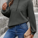 Lune sudadera con capucha casual y holgada para mujer con grafico de letra 3d