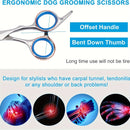 1pc Tijeras Profesionales para el Aseo de Mascotas, Tijeras Curvas de Acero Inoxidable con Punta Redonda de Seguridad, Ultra Afiladas de 19.05cm para Perros y Gatos, Diseño Manual en Forma de A para Recorte Preciso, Material Metálico Libre de Formaldehíd