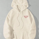 Sudadera con capucha de hombros caidos con eslogan impreso