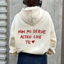 Sudadera con capucha de hombros caidos con eslogan impreso