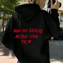 Sudadera con capucha de hombros caidos con eslogan impreso