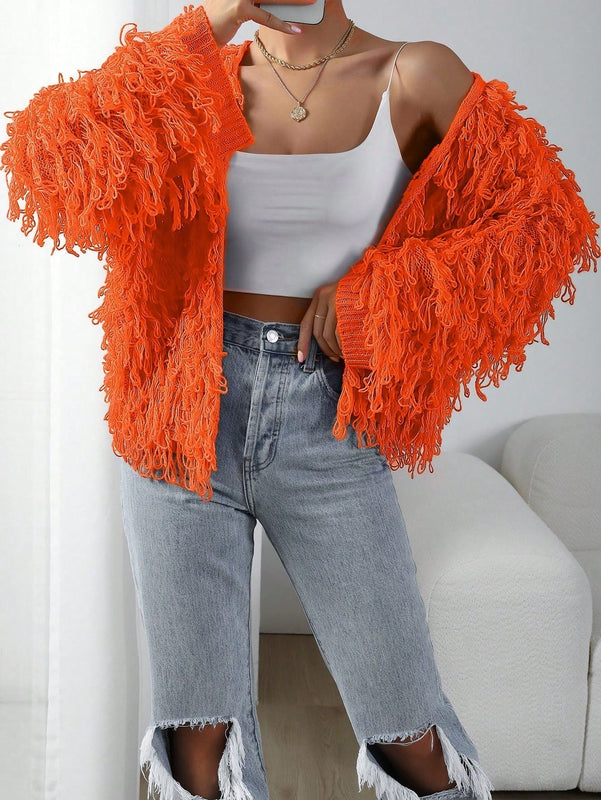 Allurite cardigan casual y elegante de punto con lazo para mujer