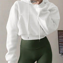 X carly lawrence  essnce sudadera casual con capucha y cordones, de manga larga, de unicolor y estilo drop shoulder, para otono/invierno