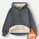 Ezwear sudadera holgada casual de cuello alto con media cremallera, estampado de la letra california, color blanco, con cordon ajustable, esponjosa y gruesa, apropiada para otono/invierno