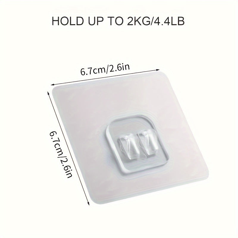 1, 5, 10 o 20 ganchos resistentes para pared, ganchos autoadhesivos transparentes, impermeables y removibles, para organizar la cocina, dormitorio, baño, oficina o escritorio