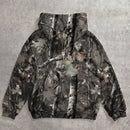 Attitoon sudadera con capucha estampada con camuflaje de ramas de arbol vintage, adecuada para otono/invierno