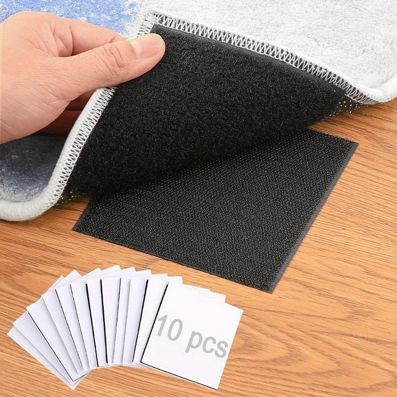 10/20/40/60/100 piezas de sujetadores de alfombras premium antideslizantes - Adhesivos de doble cara, reutilizables, lavables y fáciles de usar para suelos de madera dura y azulejos - Uso interior, mantén las alfombras planas y seguras