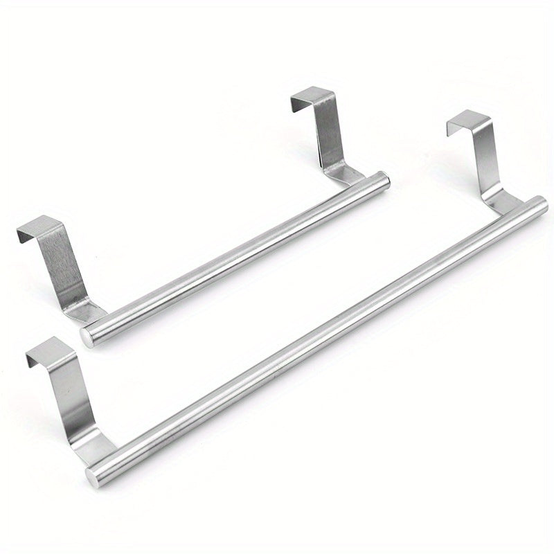 1pc Perchero de Toallas de Acero Inoxidable de Varilla Única, Tipo de Colgador de Trapo sin Perforación en la Puerta del Armario, Barra de Toallas para Colgar en la Puerta del Armario, Perchero de Toallas para Baño
