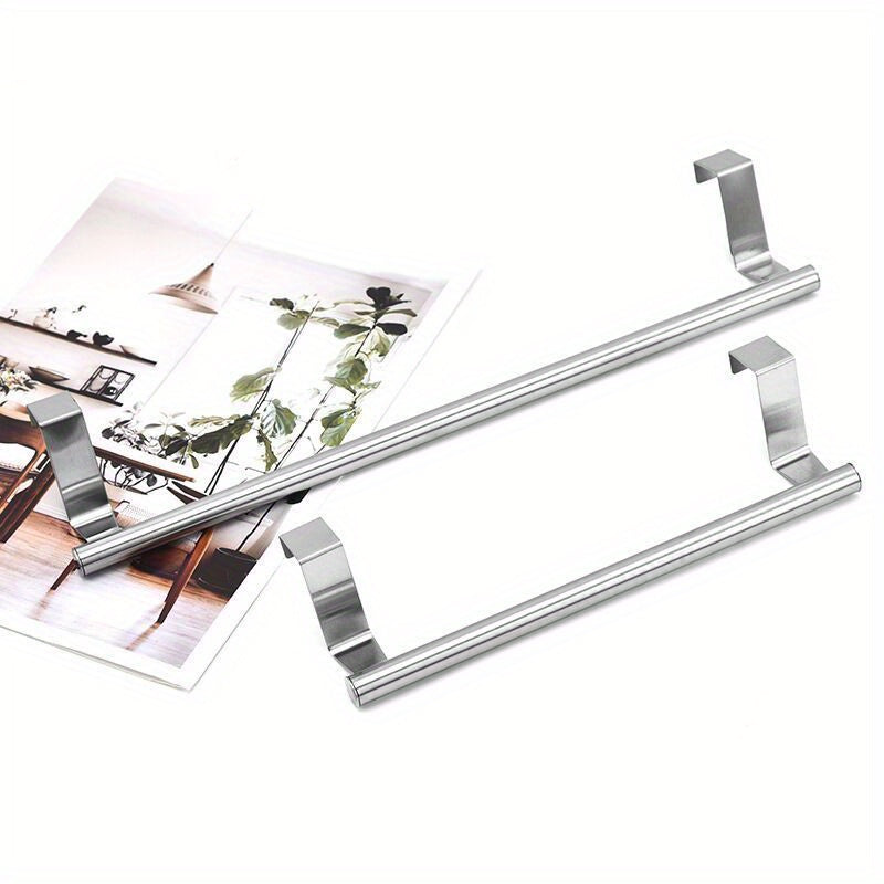 1pc Perchero de Toallas de Acero Inoxidable de Varilla Única, Tipo de Colgador de Trapo sin Perforación en la Puerta del Armario, Barra de Toallas para Colgar en la Puerta del Armario, Perchero de Toallas para Baño