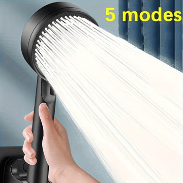 1pc Cabezales de Ducha de Alta Presión, Cinco Modos Ajustables, Cabezales de Ducha Potentes para Baño con Chorros Potentes, Boquillas Pequeñas de Silicona, Disfrute Lujoso del Baño, Accesorios de Baño
