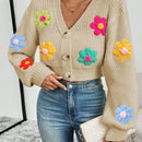 Essnce cardigan informal de mujer con botones delanteros y estampado de flores, apropiado para el uso diario en otono/invierno