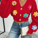 Essnce cardigan informal de mujer con botones delanteros y estampado de flores, apropiado para el uso diario en otono/invierno