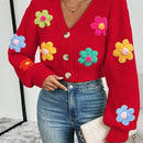 Essnce cardigan informal de mujer con botones delanteros y estampado de flores, apropiado para el uso diario en otono/invierno