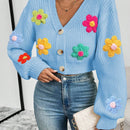 Essnce cardigan informal de mujer con botones delanteros y estampado de flores, apropiado para el uso diario en otono/invierno
