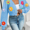 Essnce cardigan informal de mujer con botones delanteros y estampado de flores, apropiado para el uso diario en otono/invierno
