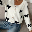 Frenchy cardigan con botones de corte casual y rayas para mujer, para otono/invierno