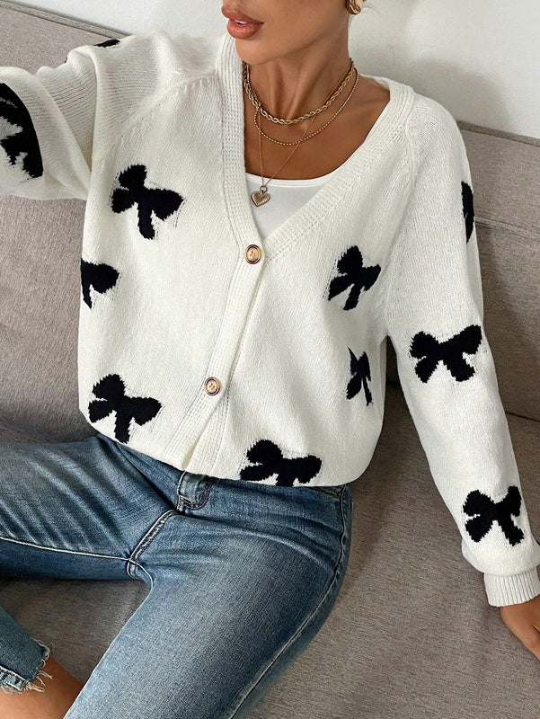Frenchy cardigan con botones de corte casual y rayas para mujer, para otono/invierno