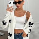 Frenchy cardigan con botones de corte casual y rayas para mujer, para otono/invierno