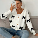Frenchy cardigan con botones de corte casual y rayas para mujer, para otono/invierno