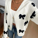 Frenchy cardigan con botones de corte casual y rayas para mujer, para otono/invierno