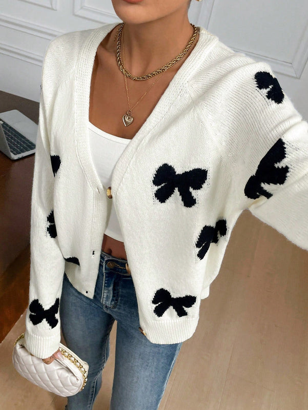 Frenchy cardigan con botones de corte casual y rayas para mujer, para otono/invierno