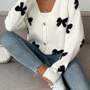 Frenchy cardigan con botones de corte casual y rayas para mujer, para otono/invierno