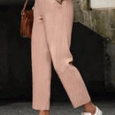 Emery rose pantalones rectos de cintura elastica lisa para mujer, para uso diario casual, otono
